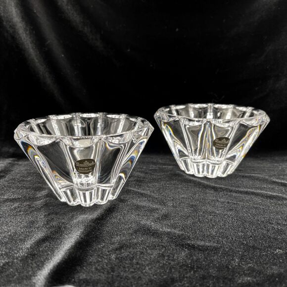 Vintage Pair of Rosenthal Crystal Votive Candle Holders Made in Germany 5.5" - Picture 6 of 7